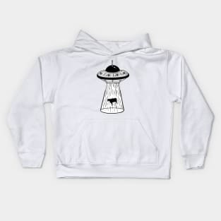 cow ufo abduction Kids Hoodie